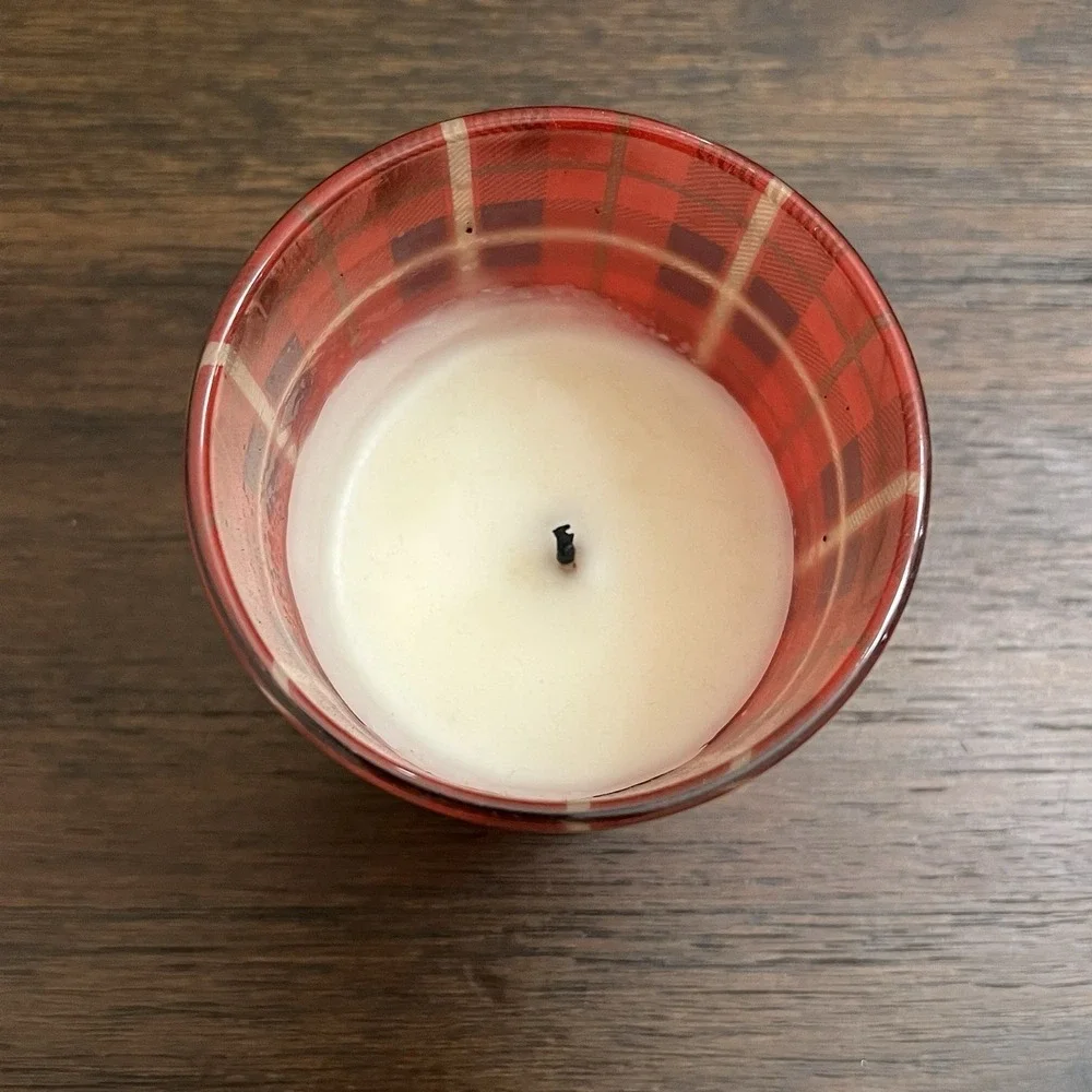 Ralph Lauren‎ Scented Plaid Red Glass Candle Home Decor
